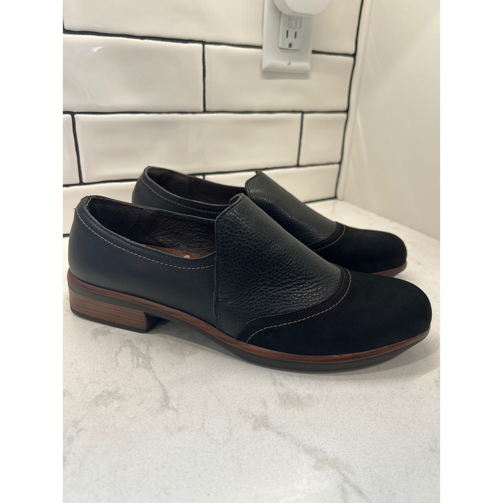 Naot Angin Loafer Black Velvet Nubuck/Soft Black Leather 41 L10 Comfort Neutral